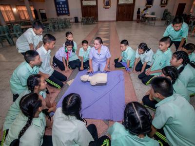 โครงการอบรมเชิงปฏิบัติการ การปฐมพยาบาลเบื้องต้นในโรงเรียน