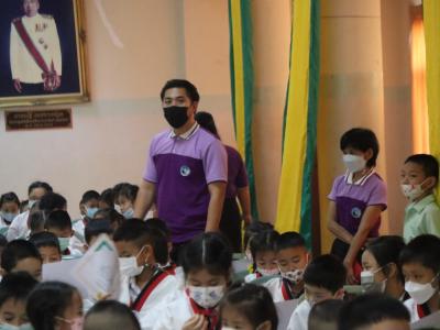 พิธีมอบใบประกาศนียบัตรทักษะกีฬาเทควันโดขั้นพื้นฐาน ระดับชั้น ป.1-3