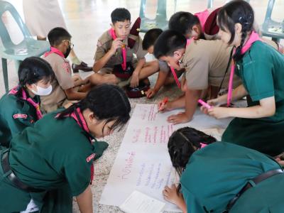 โรงเรียนมัธยมวิทยาได้จัดการฝึกอบรมโครงการสร้างจิตสำนึกพลเมืองดีวิถีประชาธิปไตย ให้กับเหล่าลูกเสือ กกต.
