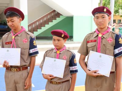 โรงเรียนมัธยมวิทยาได้จัดการฝึกอบรมโครงการสร้างจิตสำนึกพลเมืองดีวิถีประชาธิปไตย ให้กับเหล่าลูกเสือ กกต.