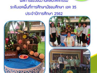 ผลการแข่งขันงานศิลปะหัตกรรม ระดับเขตพื้นที่การศึกษามัธยมศึกษา เขต 35 ประจำปีการศึกษา 2562